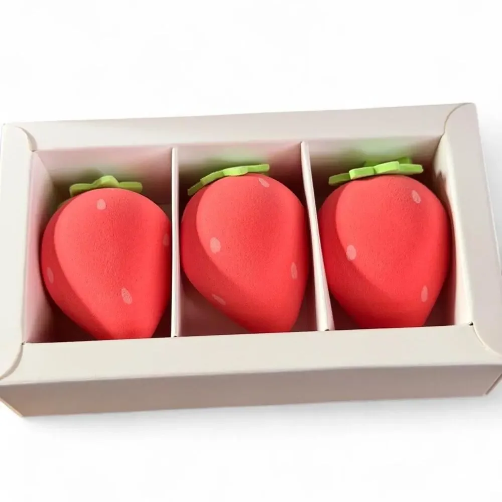 Kawaii! Strawberry Beauty Makeup Addict Sponges Set of Three